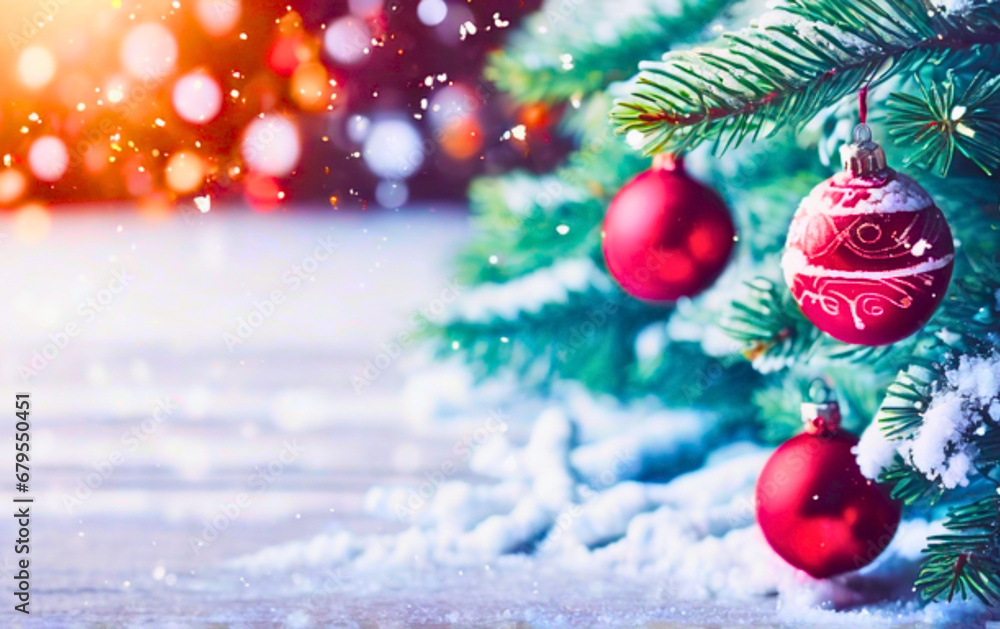 Obraz premium blue christmas background, christmas tree background, blue christmas background with snowflakes