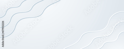 立体的な波のような曲線と青白グラデーションでできたバナー、ヘッダーイラスト。