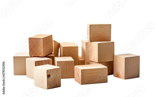 Neat Wooden Block Collection On Transparent Background