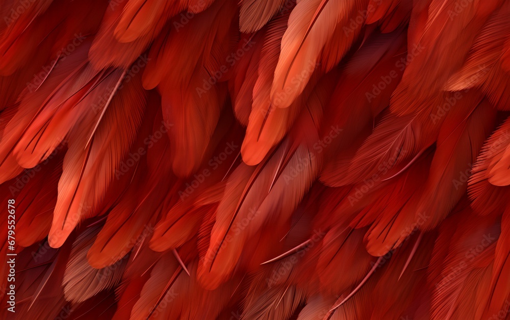 Fototapeta premium Vibrant Red Feathers Background