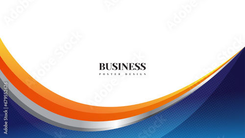 abstract background with blue and orange wavy shapes for business poster design, corporate banner design, presentation, etc.