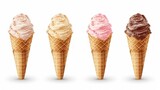 Collection illustration of an Ice Cream Set on a white background