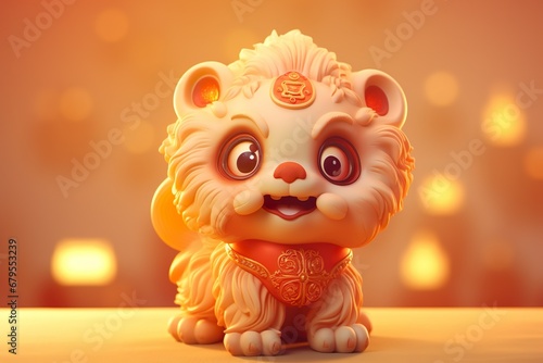 Chinese new year cute lion character toy © smoke
