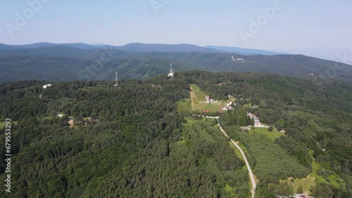 Aerial summer view of Koprivkite area at Rhodopes Mountain, Plovdiv Region, Bulgaria photo