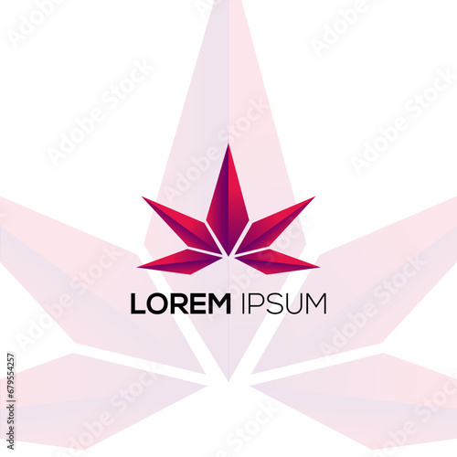 Cannabis Luxury Colorful Logo Design Vector