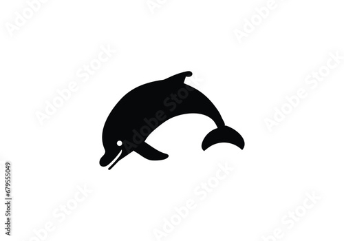 Amazon River Dolphin Pink Dolphin minimal style icon design illustration