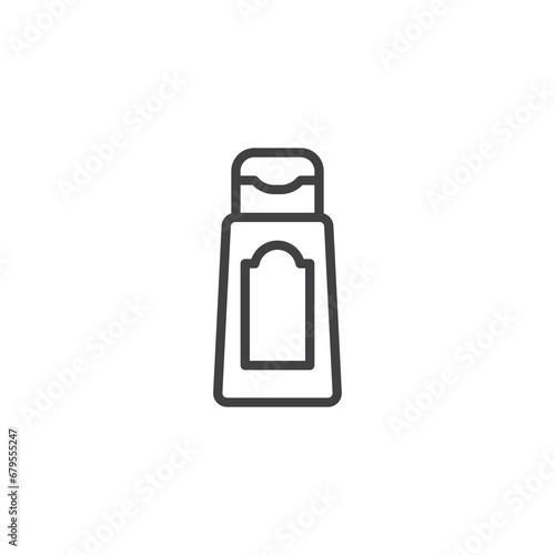 Shampoo bottle line icon