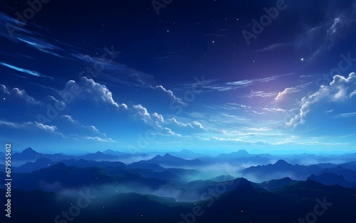 Dreamy Night Sky Over the Majestic Mountains