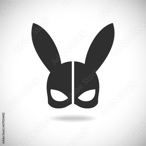 Rabbit mask graphic icon. Bdsm outfit isolated sign on a white background. Vector illustration