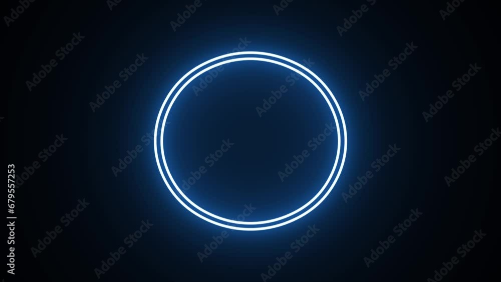 Glowing power button icon neon animation. Neon light power button turning on and off ,looping animation on the black screen. Abstract screensaver, live wallpaper, loop background on black.