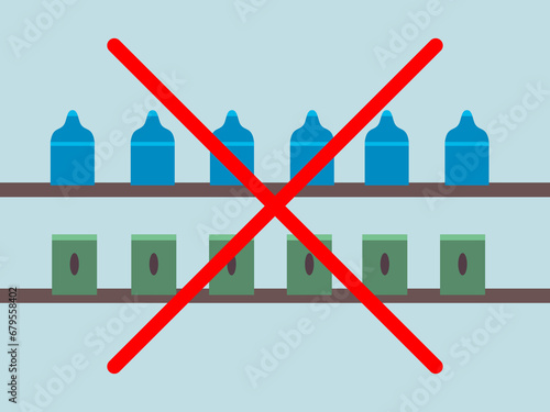 flat design product boycott vector illustration