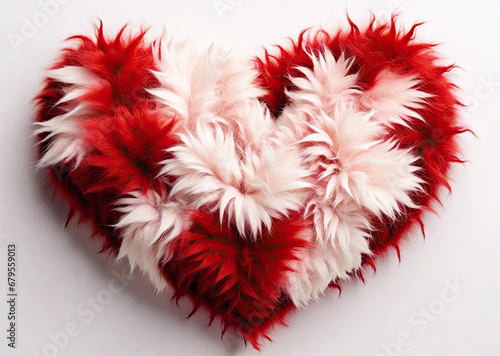 fluffy heart on a white background.