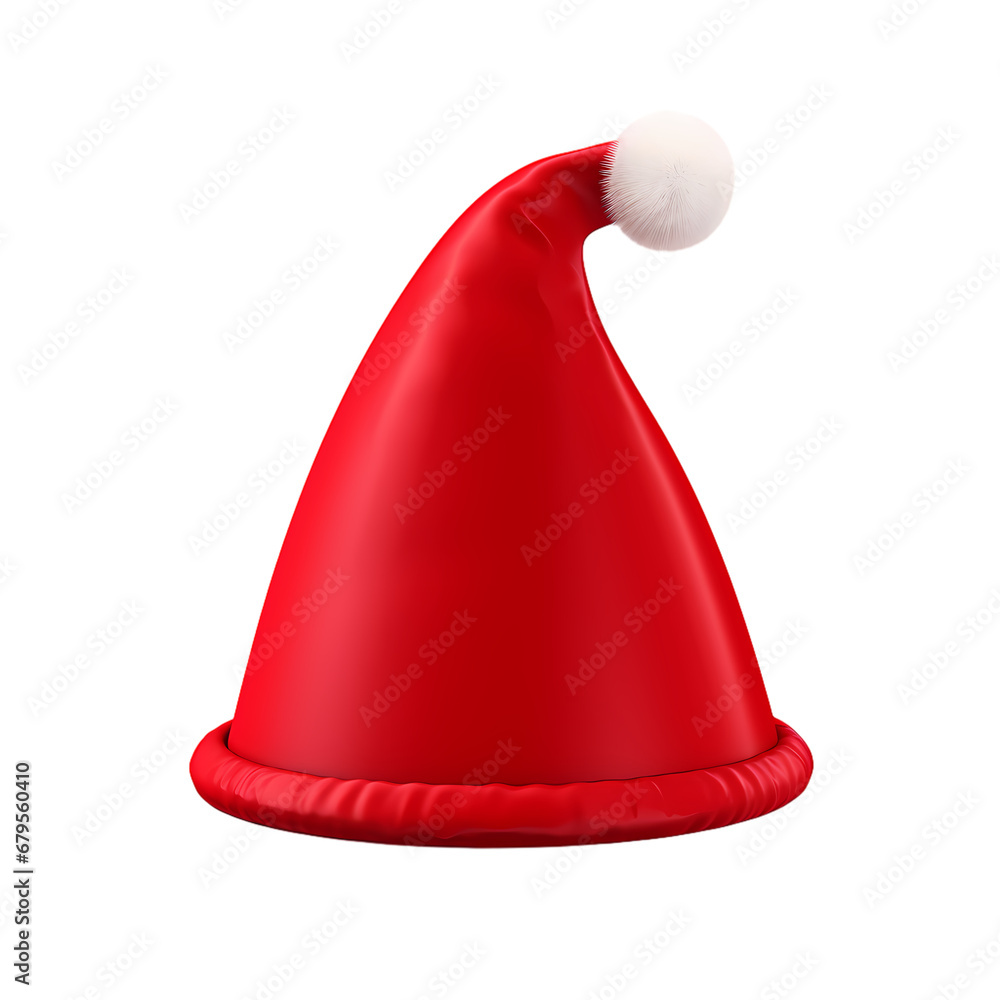 Christmas hat illustration on transparent background, Christmas decoration, holiday decoration material, vector illustration Christmas hat illustration on transparent background, Christmas decoration, holiday decoration material, vector illustration