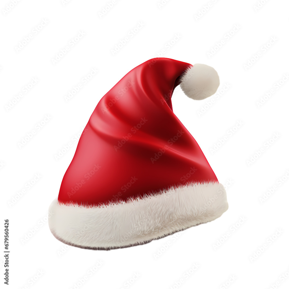 Christmas hat illustration on transparent background, Christmas decoration, holiday decoration material, vector illustration Christmas hat illustration on transparent background, Christmas decoration, holiday decoration material, vector illustration