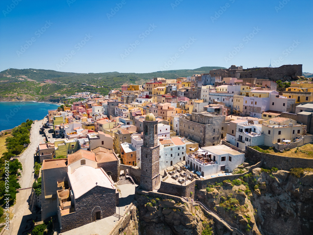 Obraz premium Cathedral Sant'Antonio abate in Castelsardo. Famous landmark and touristic destination on the Italian island Sardinia.