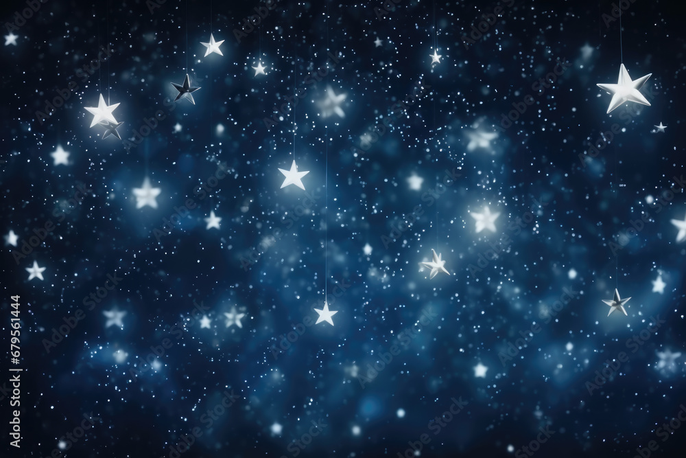 custom made wallpaper toronto digitalFestive starry sky background with blue light bokeh. New year and Christmas concept