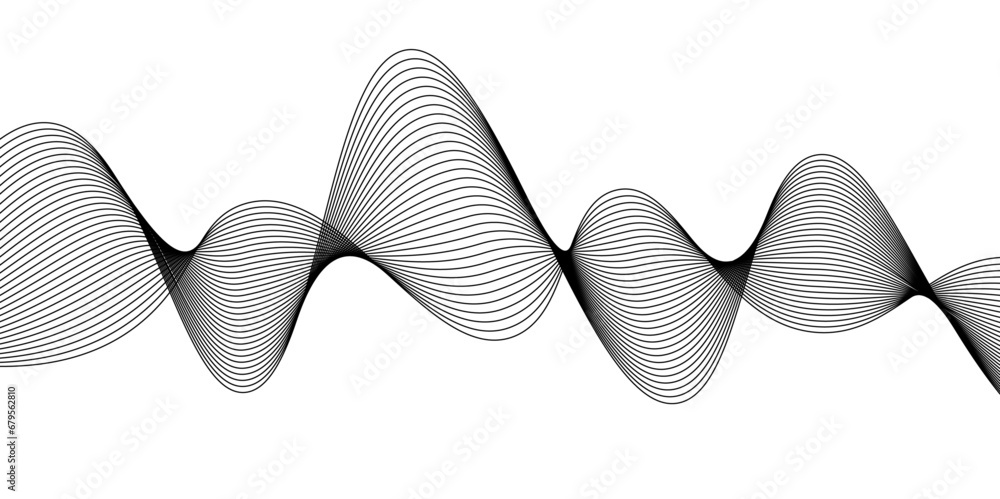 Wavy abstract stripes. Curved line vector elements for music design.Abstract wave element for design.Wave line art, Curved smooth design. Vector illustration.Modern Vector Background with Black Wavy L Wavy abstract stripes. Curved line vector elements for music design.Abstract wave element for design.Wave line art, Curved smooth design. Vector illustration.Modern Vector Background with Black Wavy L