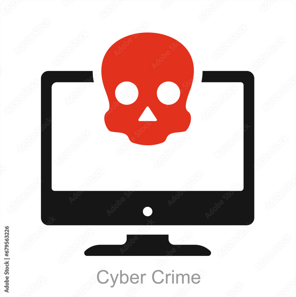 Cyber Crime and online crime icon concept Cyber Crime and online crime icon concept