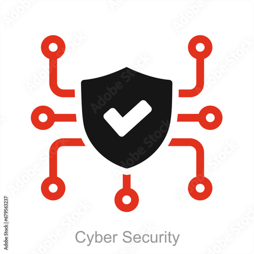 Cyber Security and authority icon concept