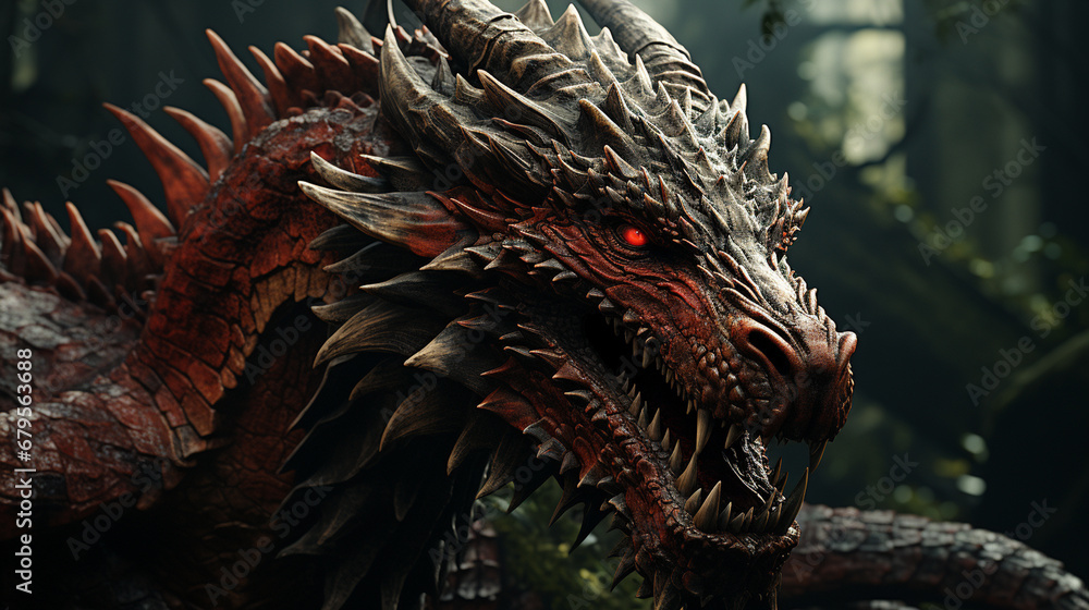 Dragon in forest. Dragon in forest.