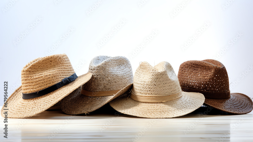 straw hat on a table