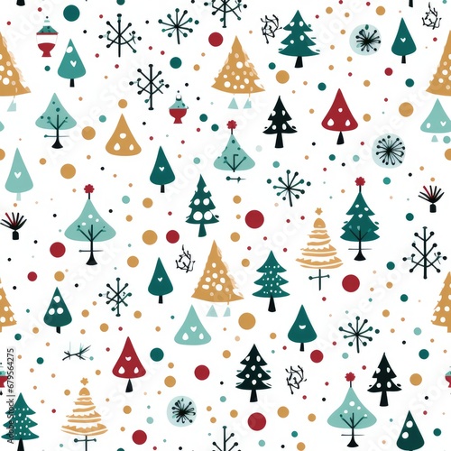 merry christmas pattern wallpaper, white background © OhmArt