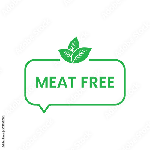 green thin line simple meat free icon. cartoon flat style trend modern vegan logotype graphic art design isolated on white background. concept of taboo on killing animals for food or vegetarian meal