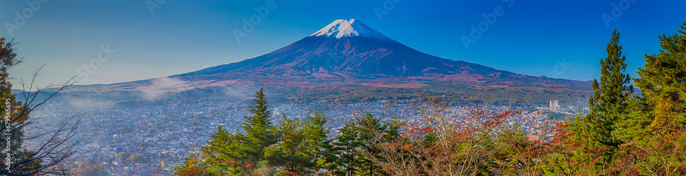Naklejka premium Japan Destinations. Picturesque Fuji Mountain in Japan.