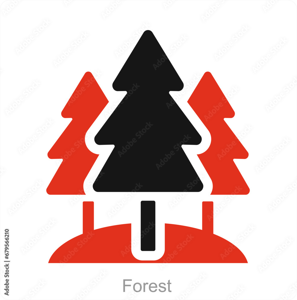Forest and evergreen icon concept Forest and evergreen icon concept