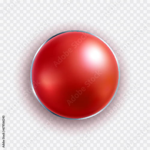 Glass, acrylic or plastic circle badge isolated on transparent background. Reflection 3d button. Vector glossy round glass icon