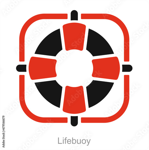 Lifebuoy and life saver icon concept