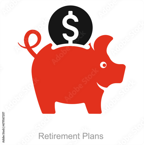 Retirement Plans and funds icon concept