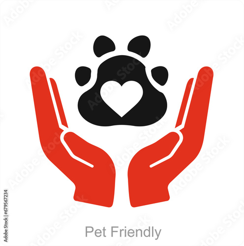 Pet Friendly and allowed icon concept