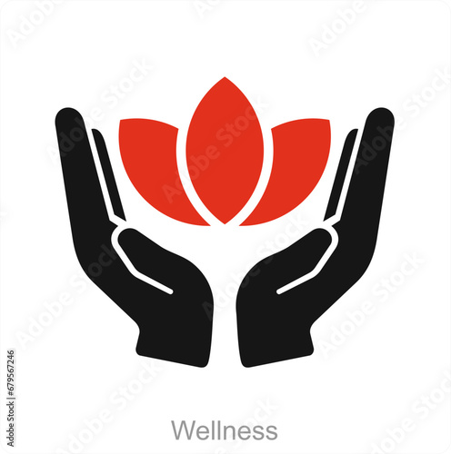 Wellness and flower icon concept
