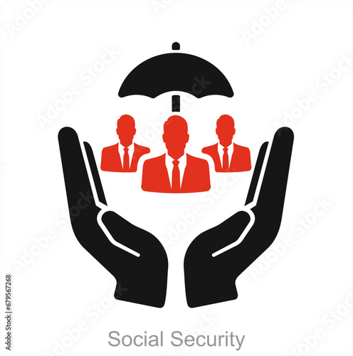 Social Security and people icon concept