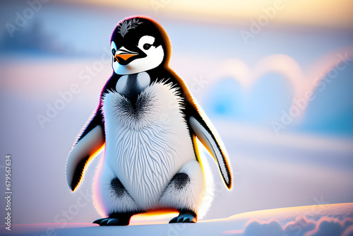 Cute and Fluffy Penguin Generative AI