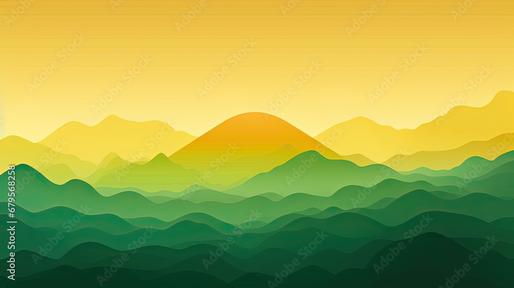 Nature illustration sunset landscape atmosphere. Environment theme.