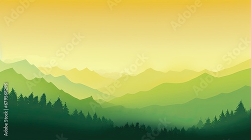 Nature illustration sunset landscape atmosphere. Environment theme. © Xabrina