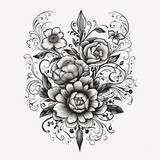 hand drawn botanical floral tattoo for flora lovers