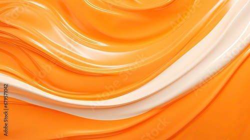 Texture cosmetic cream gel on orange background. Liquid orange wax or sugar paste for depilation. The concept of depilation, waxing, sugaring smooth skin without hair, banner.