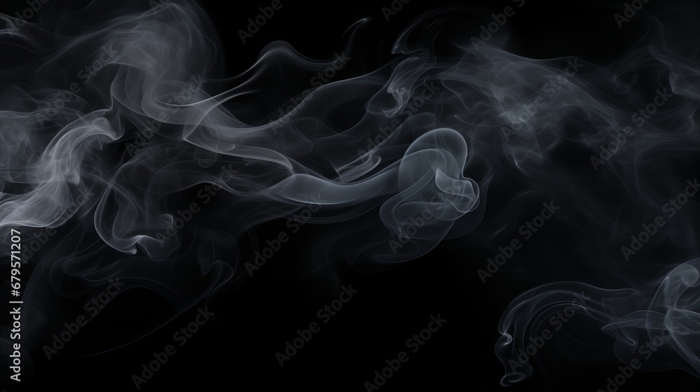 Obraz premium Abstract white smoke on black background.