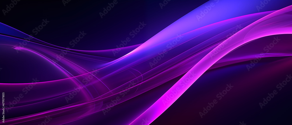 Naklejka premium Purple light waves lines design. Abstract technology futuristic background.
