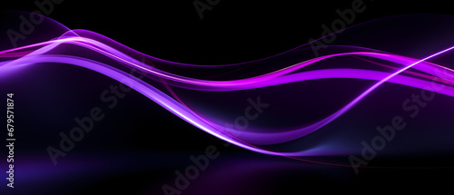 Purple light waves lines design. Abstract technology futuristic background.