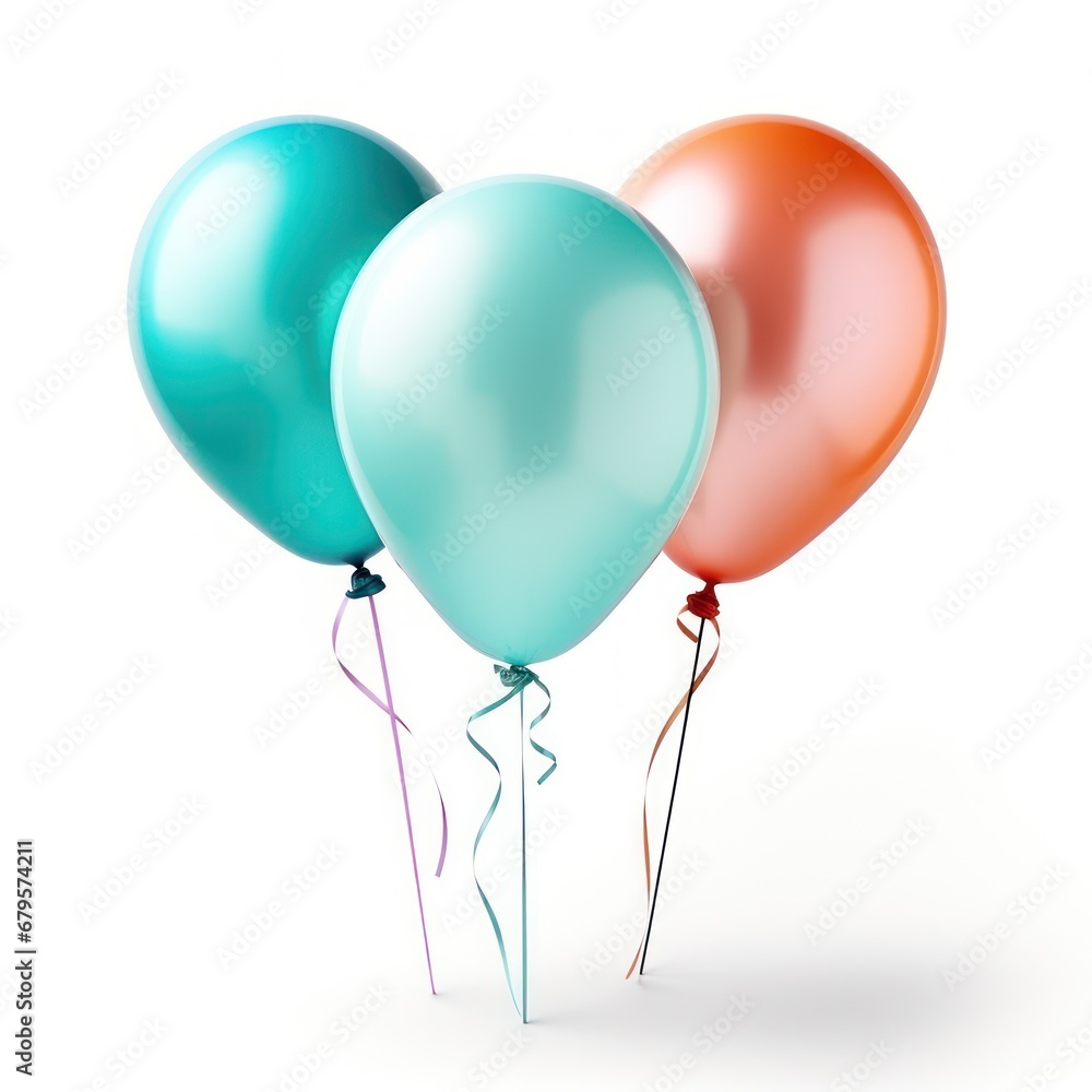 colorful balloons on white background close-up colorful balloons on white background close-up