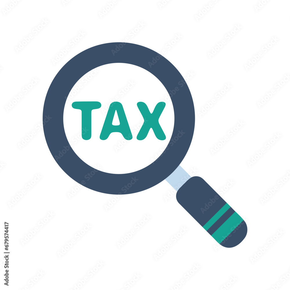 Magnifying glass for searching for ways to reduce taxes. Magnifying glass for searching for ways to reduce taxes.