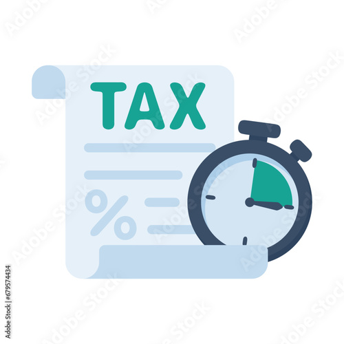 tax document icon Tax filing documents with stopwatch Tax filing schedule