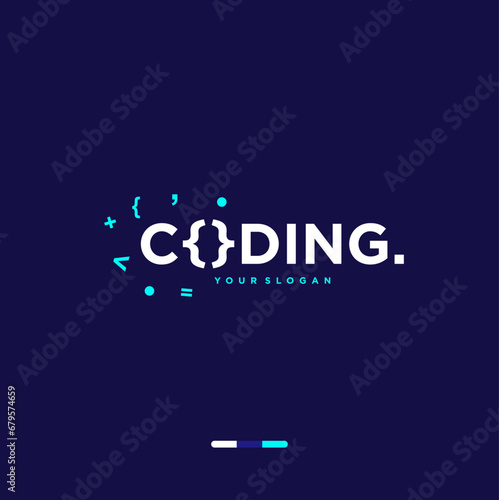 logo coding vector,programmer logo icon, technology, symbol code logo illustration, coding. vector suitable for your media design logo 