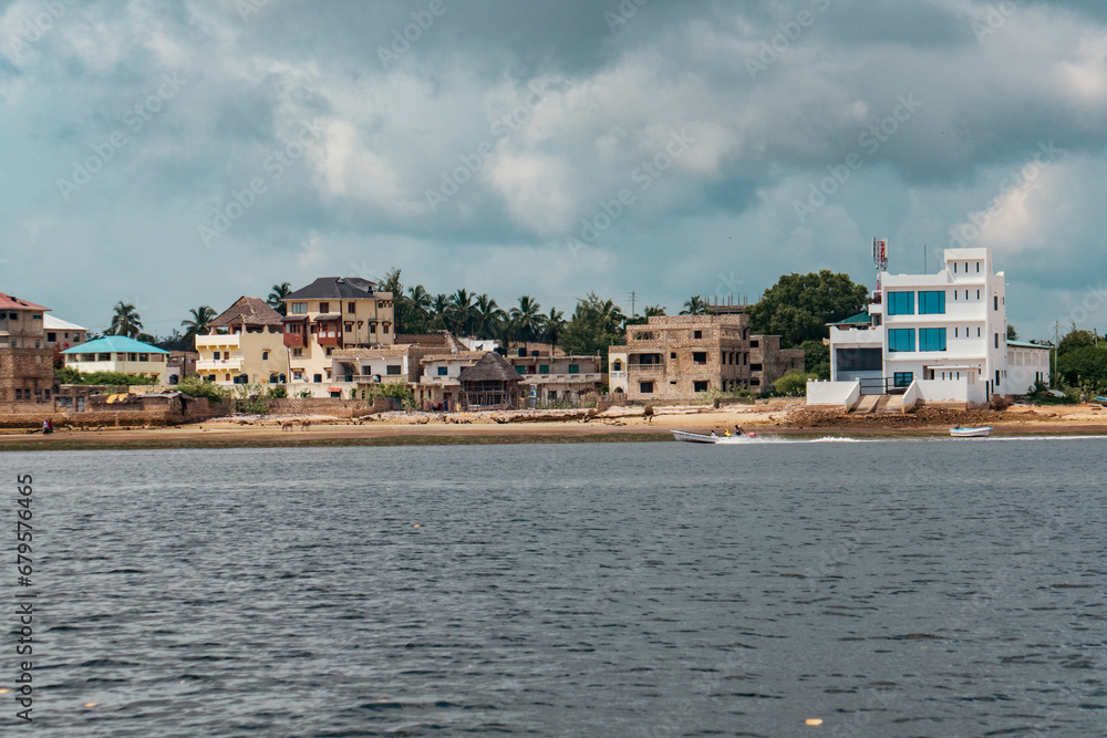 View of Shela Beach, New Town in Lamu Isand, Kenya