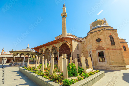 The Mevlana Museum is a site of deep spiritual and cultural importance. It was once a dervish lodge and seminary for the Mevlevi Order, a Sufi religious group established by the followers of Rumi. photo