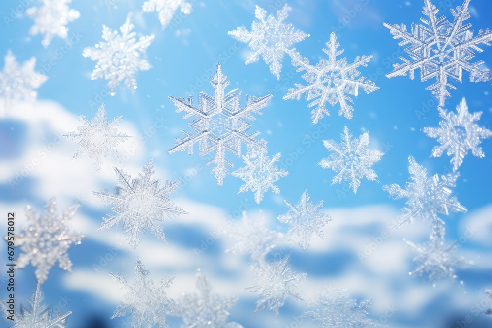 Dancing snowflakes forming intricate patterns in the air. Dancing snowflakes forming intricate patterns in the air.